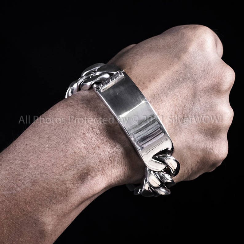 Mens ID Bracelet Heavy 20mm Version Chunky Identity Etsy UK