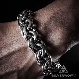 Mexican Garibaldi Link Bracelet |  Unique & Heavy Design | 925 Solid Sterling Silver