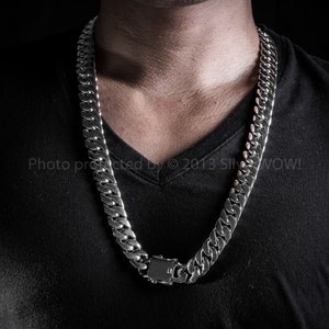 Curb Link Chain x 15mm Wide | 925 Solid Sterling Silver | Chunky Heavy Weight
