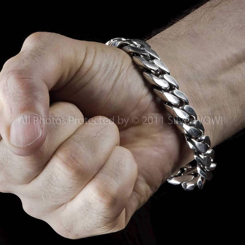 Mens Silver ID Bracelet Heavy Identity Bracelet of Etsy