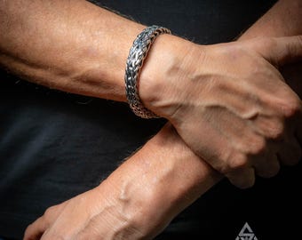 Woven Silver Bracelet | 13mm Tapered | Approx. 90-95g | 925