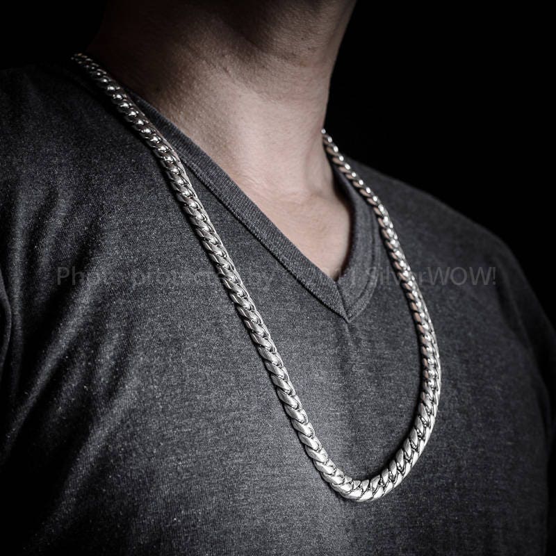 12mm sterling silver cuban link chain Clearance