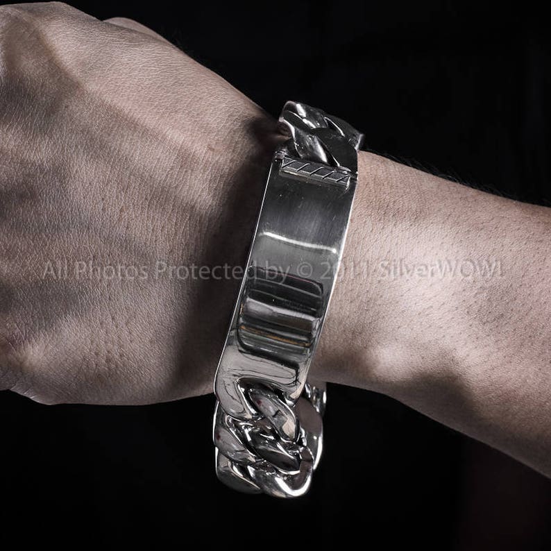 Mens ID Bracelet Heavy 20mm Version Chunky Identity Etsy UK