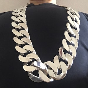 40mm Mens Curb Link Necklace - 1 KG + Super Heavy Version | 925 Sterling Silver