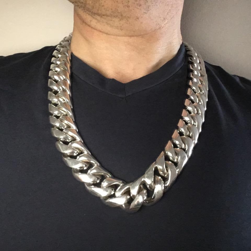 Silver cuban link chain real discount