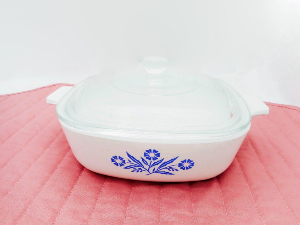 Vintage PYREX Cornflower Blue Corning Ware Dish P1B 1 Qt. W/ Pyrex