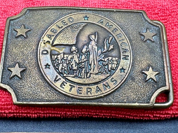 Vintage Belt Buckle Disabled American Veterans 1960s/1970s Metal Brass Tone Color