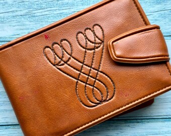 Vintage Franstef Genuine Leather Tan Wallet BiFold Snap Closure Decorative Front Design