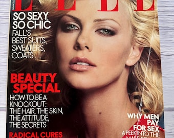2001 October ELLE MAGAZINE - Charlize Theron No. 194 The Making of a Bombshell Collectible Vtg Magazine