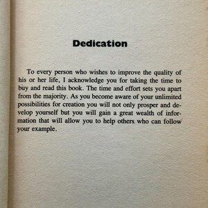 May include: A book page with the heading "Dedication" in bold black text. The text below is a message of appreciation to readers, acknowledging their effort and time in reading the book and encouraging self-improvement and helping others.