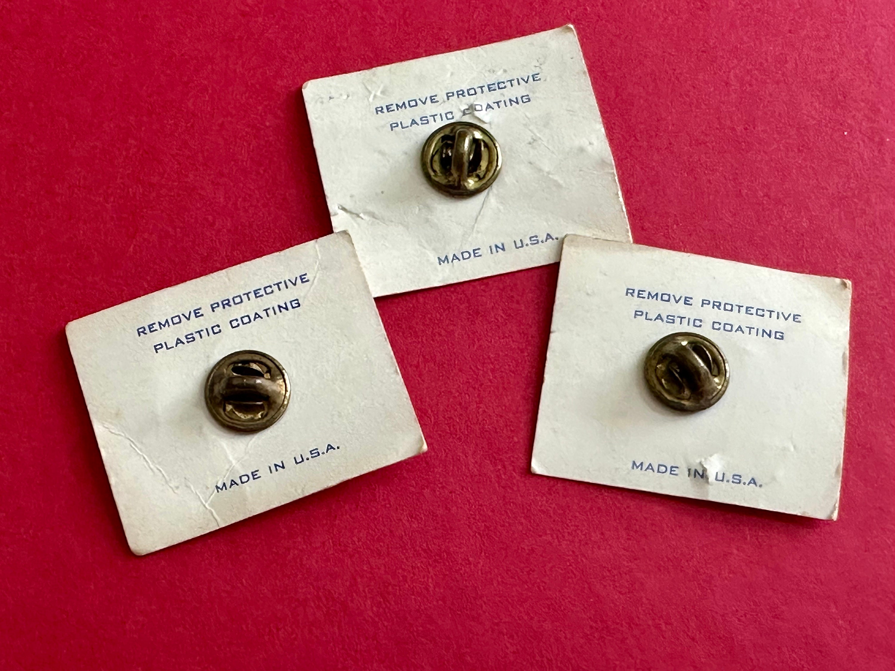 Tiny American Flag Vintage Tack Pins Tie Tack Gold Tone Hat Lapel Pin ...