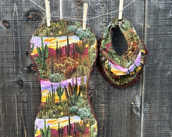 Sunrise in the Desert Bib & Burp Cloth Set by Buckaroo Baby Bibs
