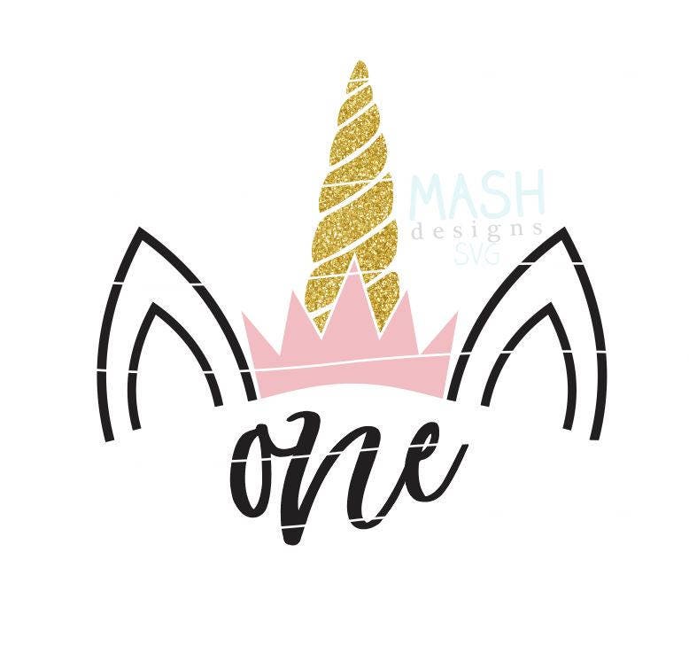 Download First Birthday Unicorn with crown svg unicorn birthday svg ...