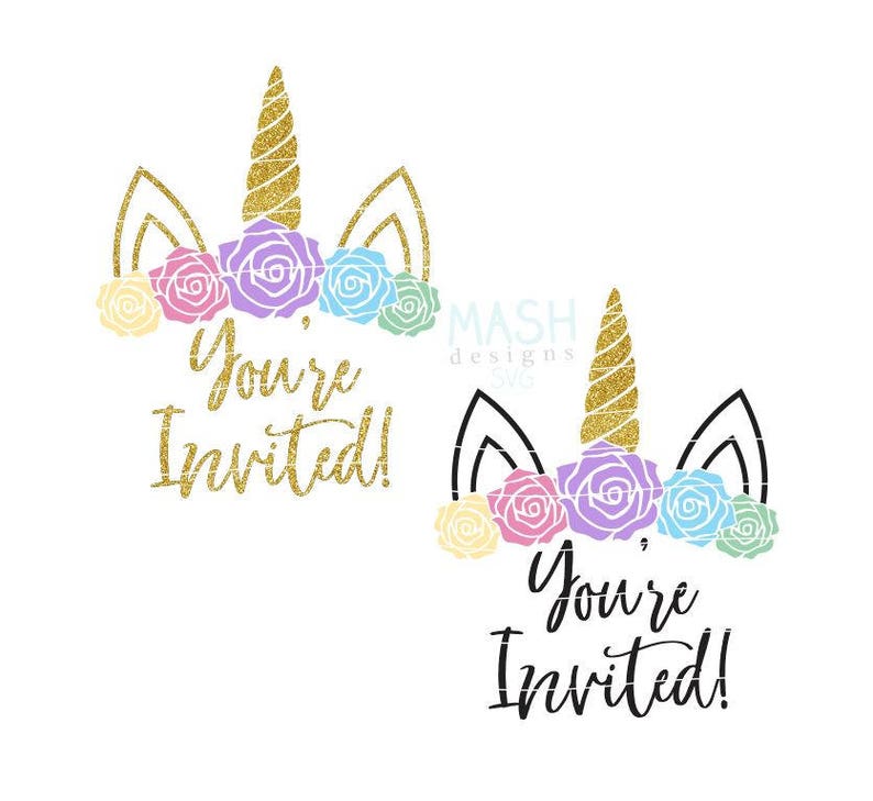 Download You're Invited Floral Unicorn svg unicorn birthday | Etsy