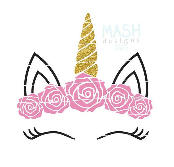 Download Rose Floral Unicorn Svg Floral Unicorn Head Clipart Unicorn Etsy