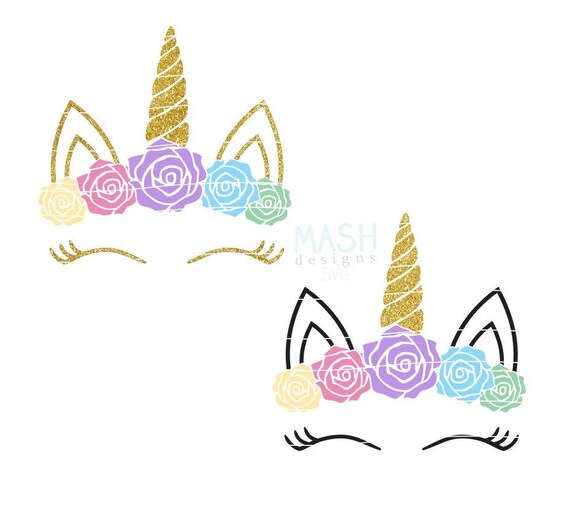 Download Pastel Rainbow Floral Unicorn Svg Floral Unicorn Head Etsy