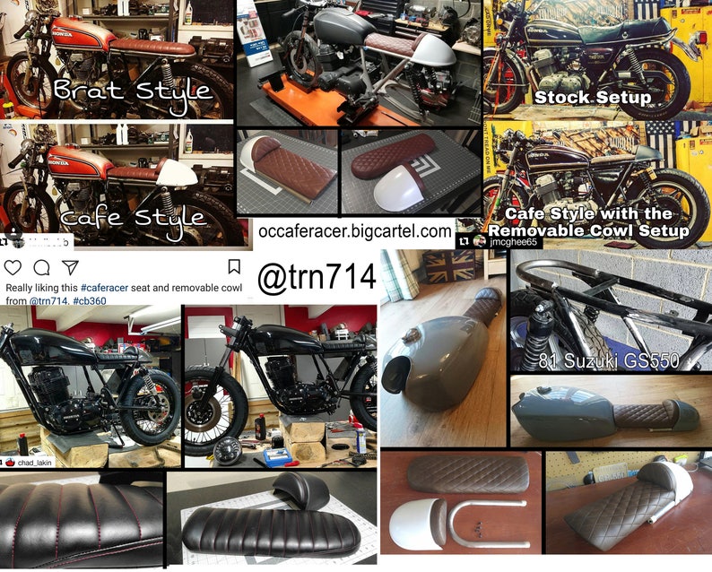 Cafe Racer Removable Seat Cowl Hump 8 KIT Etsy