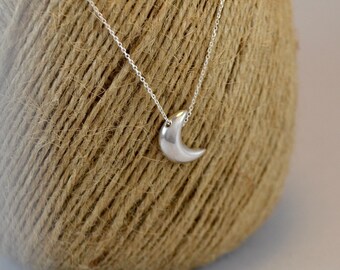 New Moon Necklace • Minimalist Lunar Jewelry • Moon Phases Necklace •  Celestial Gift for Her • sterling Silver Moon Pendant