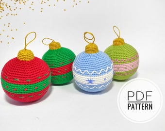 Adornos navideños patrón de crochet Navidad de crochet Patrón de navidad de crochet Juguetes de crochet Patrón de crochet fácil Patrón pdf Patrón de navidad