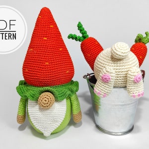 Gnome patterns Garden gnome Thanksgiving gnome Easter gnome Summer gnome Crochet gnomes Easter decor Crochet bunny Easter carrots Easter toy