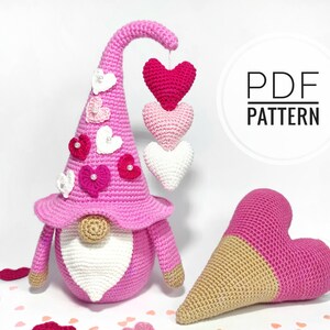 Patrons au crochet Gnomes de la Saint-Valentin Patrons de gnomes Décor de la Saint-Valentin Diy Saint-Valentin Cadeau de la Saint-Valentin Coeur de la Saint-Valentin Cadeau des couples