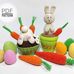 Crochet patterns Easter Crochet bunny pattern  Amigurumi rabbit Easter egg Easter bunny Crochet rabbit Easter decor Baby Easter Spring decor