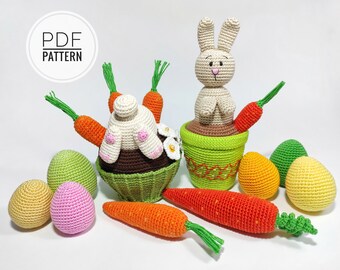 Crochet patterns Easter Crochet bunny pattern  Amigurumi rabbit Easter egg Easter bunny Crochet rabbit Easter decor Baby Easter Spring decor
