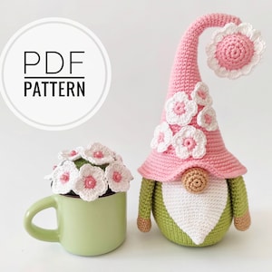 Gnome patterns pdf Garden gnome Spring gnomes Summer gnome Crochet gnomes Crochet patterns Amigurumi pattern Easy crochet pattern toy