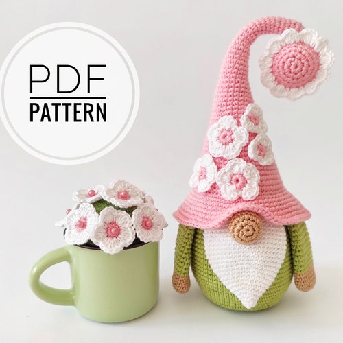 CROCHET PATTERN Gnome Flower Toy / Amigurumi Tutorial PDF File Etsy