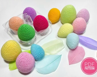 Patrones de crochet de huevos de Pascua Decoraciones de Pascua Huevos de crochet Patrón de huevo Decoración de huevos de Pascua Adornos de Pascua Decoración de mesa de Pascua Juguetes de Pascua