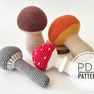 Crochet mushroom Amigurumi mushroom Crochet patterns Easy crochet pattern Pdf pattern Mushroom plush Mushroom decor Amigurumi pattern