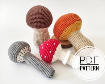 Virkad svamp Amigurumi svamp Virkmönster Enkla virkmönster Pdf-mönster Svamp plysch Svampdekor Amigurumimönster