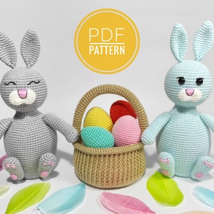 Crochet patterns Easter Crochet bunny Amigurumi bunny Easter bunny Easter eggs Crochet basket Crochet rabbit Egg pattern Bunny pattern pdf