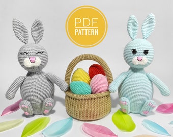 Crochet patterns Easter Crochet bunny Amigurumi bunny Easter bunny Easter eggs Crochet basket Crochet rabbit Egg pattern Bunny pattern pdf