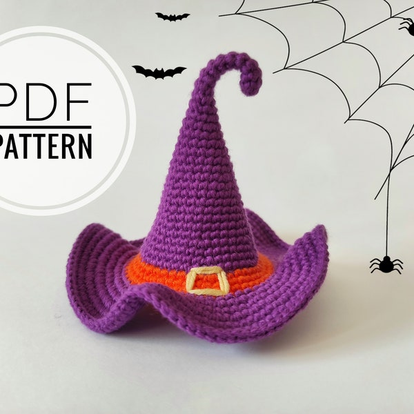 Mini witch hat pattern Crochet with hat Halloween with hat Halloween pattern Diy halloween decor Primitive halloween Crochet halloween