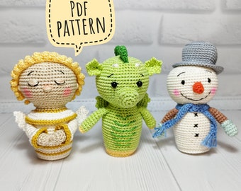 Crochet patterns Amigurumi pattern Soft toy pattern Mini toys Mini amigurumi Christmas pattern Christmas crochet Christmas decor Mini decor