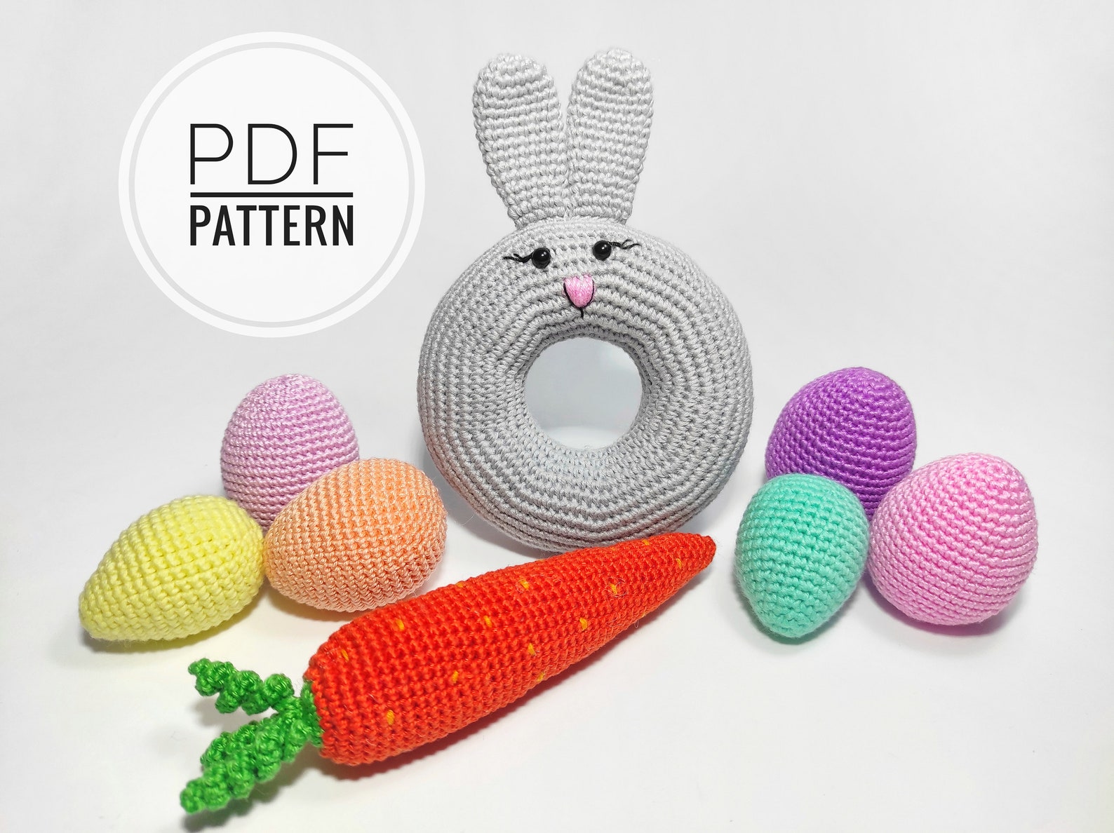 Crochet Pattern For Easter Rabbit Easter Crochet Patterns Easter Bunny Easter Eggs Easter Carrot Easter ...