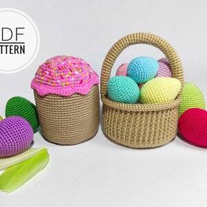 Crochet basket Easter basket Mini basket crochet patterns pdf Egg pattern Easter egg Easter basket filler Easter egg hunt  Easter eggs
