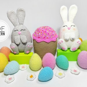 Easter crochet patterns pdf Crochet eggs Crochet bunny Fake cupcake Easter bunny Easter eggs Easter decor Easter bunny decor Crochet rabbit