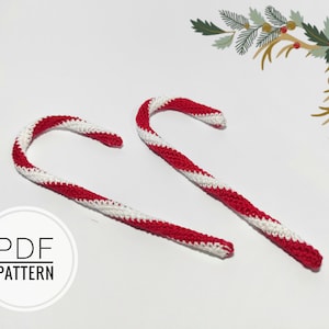 Candy cane decor Candy cane lane Crochet patterns Christmas crochet Christmas pattern pdf Christmas ornament Christmas diy Crochet food