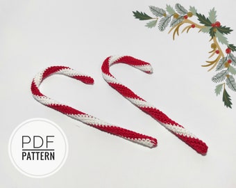 Candy cane decor Candy cane lane Crochet patterns Christmas crochet Christmas pattern pdf Christmas ornament Christmas diy Crochet food