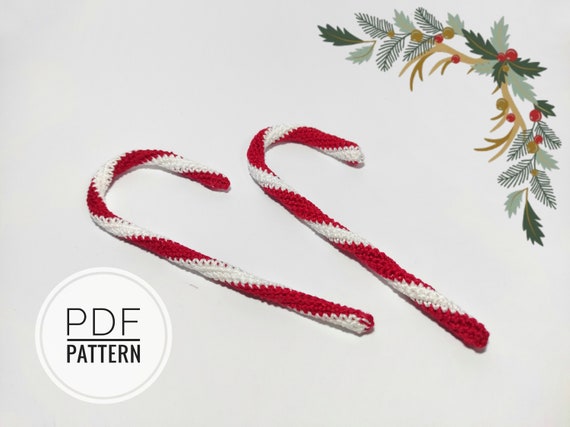 Candy cane decor Candy cane lane Crochet patterns Christmas crochet Christmas pattern pdf Christmas ornament Christmas diy Crochet food