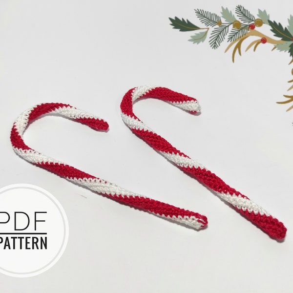 Candy cane decor Candy cane lane Crochet patterns Christmas crochet Christmas pattern pdf Christmas ornament Christmas diy Crochet food