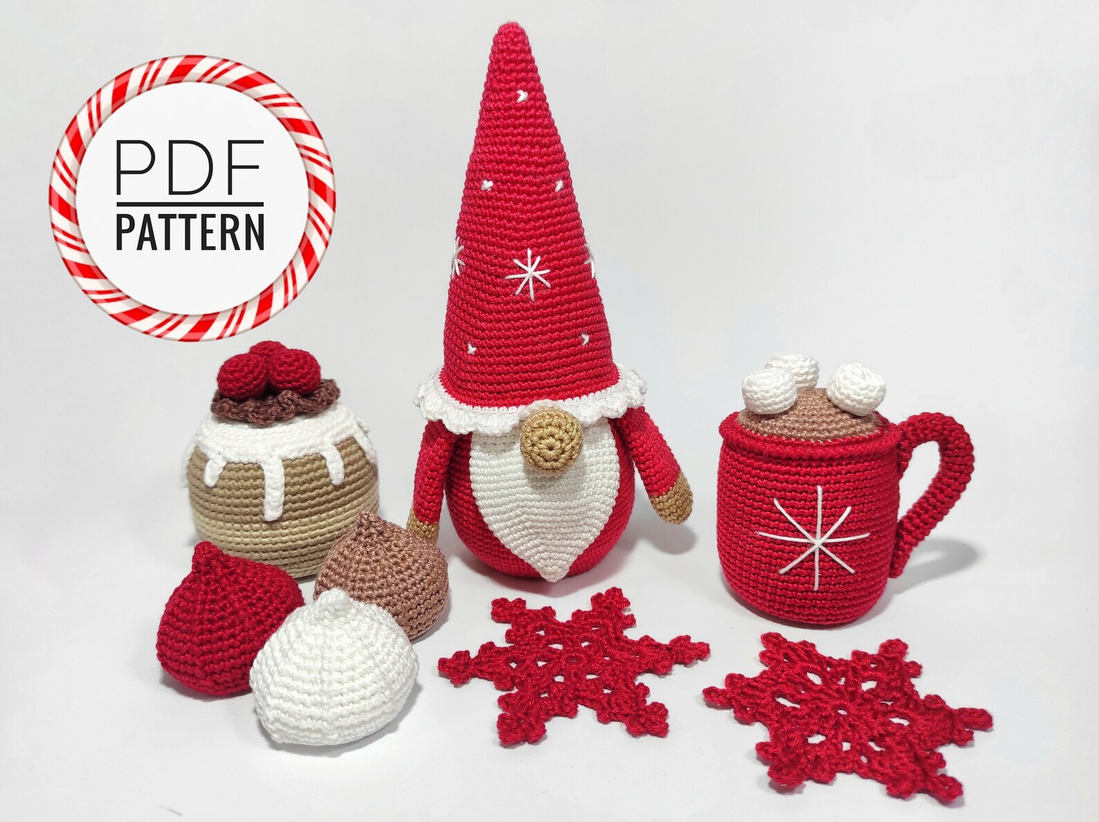 Crochet Patterns Christmas Crochet Gnome Patterns Amigurumi Etsy