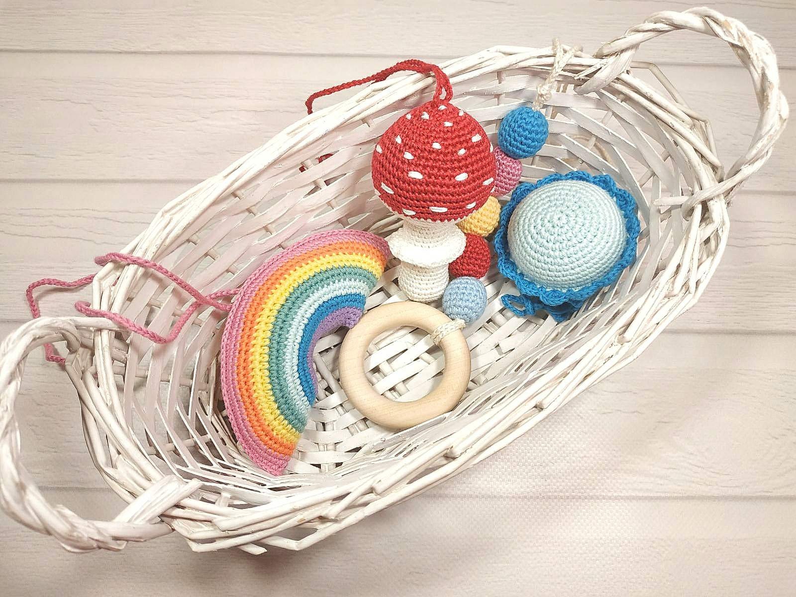 Set of 4 hanging toys for baby gym. Shower gift for baby Etsy