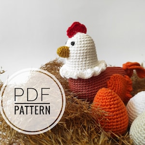 Crochet chicken Plushie pattern Amigurumi pattern Cute chicken Chicken decor Bird crochet pattern Crochet animals Farmhouse chicken decor