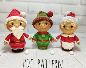 Christmas crochet patterns Mini toys Mini amigurumi Christmas Santa Crochet Christmas Crochet toys Amigurumi pattern Digital pattern