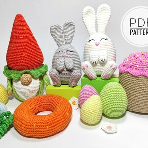 Crochet patterns Amigurumi patterns Soft toy pattern Primitive patterns Cute crochet pattern Crochet bunny Amigurumi rabbit Egg pattern