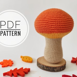 Crochet mushroom plush pattern Mushroom decor Amigurumi mushroom Mushroom digital Easy crochet patterns Amigurumi pattern Mushroom plushie