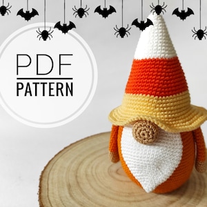 Crochet gnome patterns Halloween gnome pattern pdf Halloween plushies Fall decorations Cute halloween decor Halloween decoration Candy corn